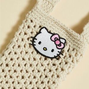 Hello Kitty Crochet Phone Holder - Cream
